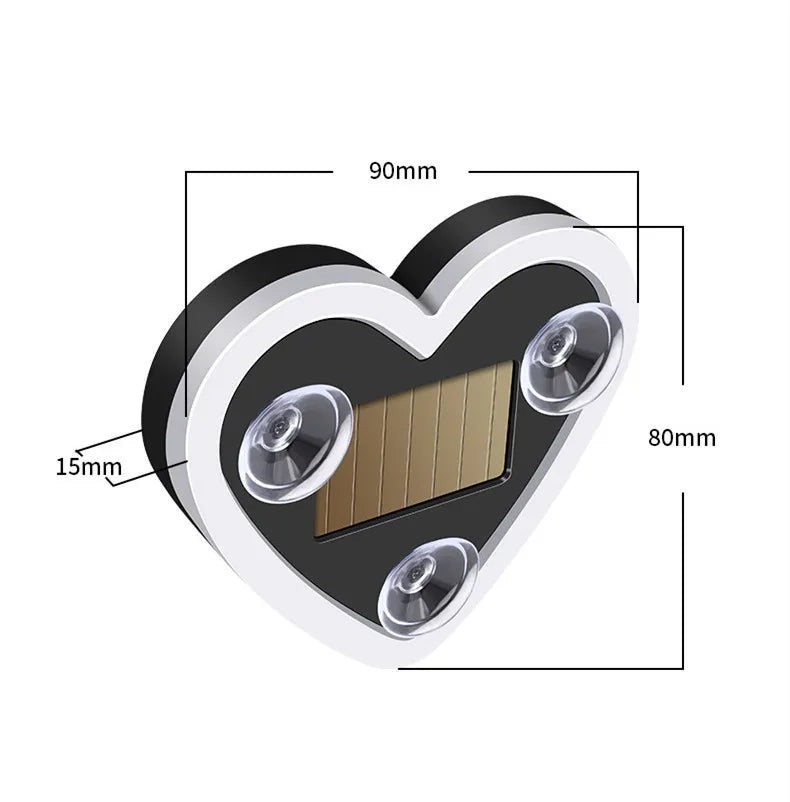 Solar-Powered Led Car Window Neon Lights - Heart-Shaped Rgb-Free Color-Changing Interior Wiring Free Atmosphere Light