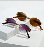 Luxury Metal Sunglasses for Men and Women Unisex Designer Fashion Sun Glasses Oval Unisex Stylish Eyewear Shades UV400