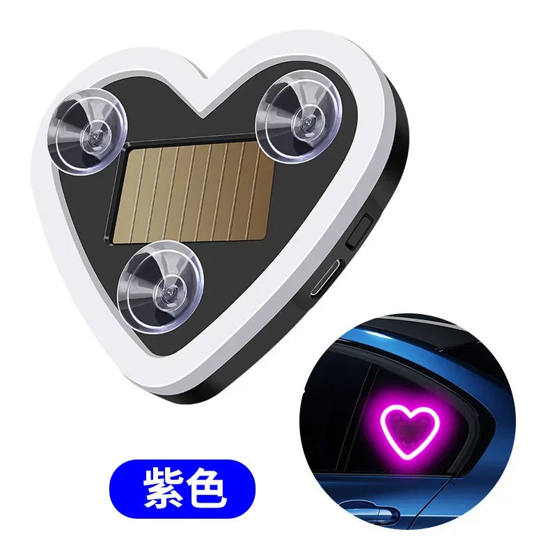 New Solar Atmosphere Light Heart-shaped Dynamic Gradient LED Fit Car Interior Ambient Light Decoration Accessory RGB