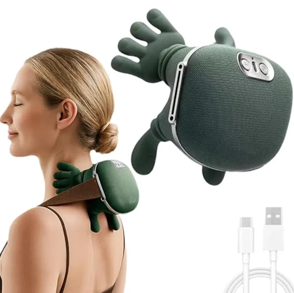 New Neck Massager Finger Pressure Shiatsu Neck Back and Shoulder Massager Electric Kneading Neck Deep Massage Muscle Relax