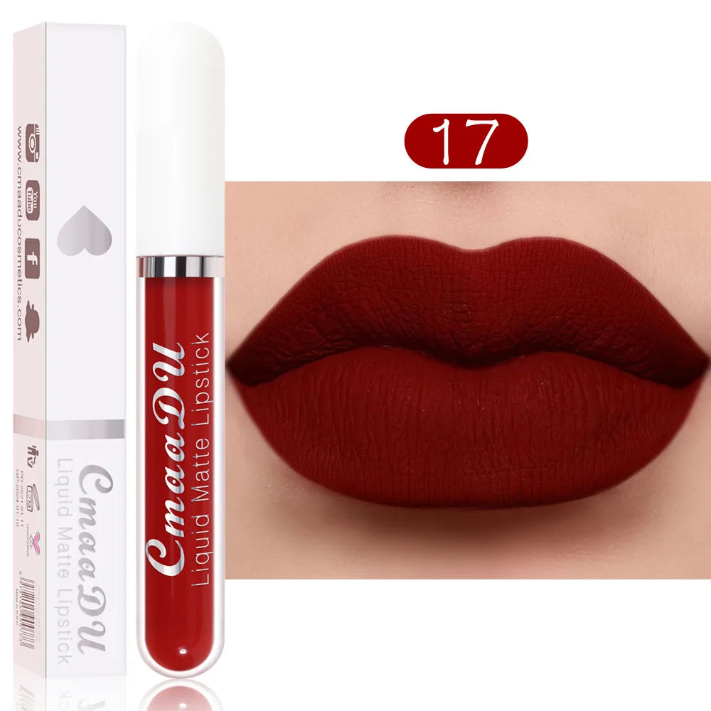 18 Colors Single Velvet Matte Liquid Lipstick Waterproof Non-Stick Waterproof Smudge-Proof Long-Lasting Mist Lip Gloss