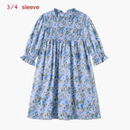 Clearance AS 2024 Summer Blue Shabbos collection sister brother matching clothing 100% cotton floral and knitted kids clothes