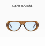 Retro Large Sunglasses for Women Fashionable Wide Legs New Large Frame Sunglasses Gradient Color Personalized Glasses Goggles