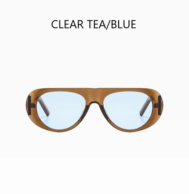 Retro Large Sunglasses for Women Fashionable Wide Legs New Large Frame Sunglasses Gradient Color Personalized Glasses Goggles