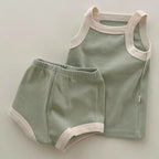 2025 New Baby Sleeveless Clothes Set Boy Girl Summer Thin Cotton Vest + Shorts 2pcs Suit Infant Outfits Toddler Breathable Set