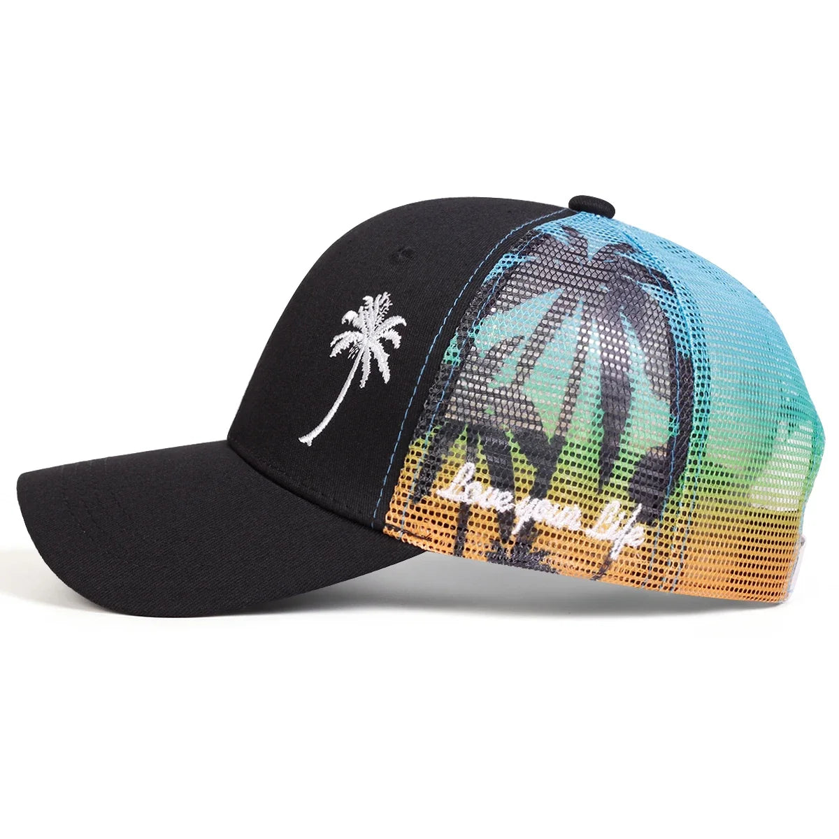 Unisex Coconut Tree Embroidery Baseball Net Caps Spring and Summer Outdoor Adjustable Casual Hats Sunscreen Hat Sports Cap
