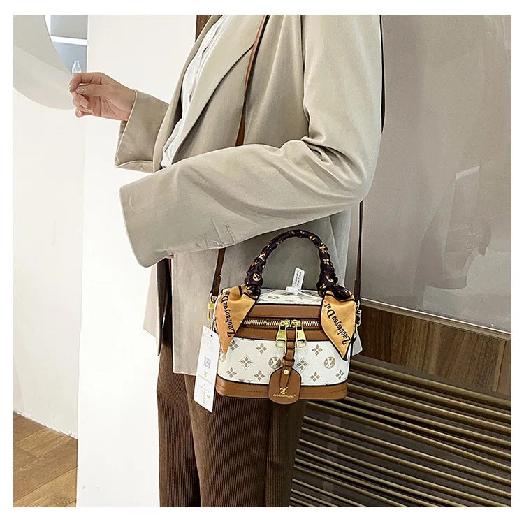 Brand Designer Women's Printed Box Bag Handbags Ladies Retro Patchwork Handbags Wild Portable Shoulder Corssbody Cosmetic Bag