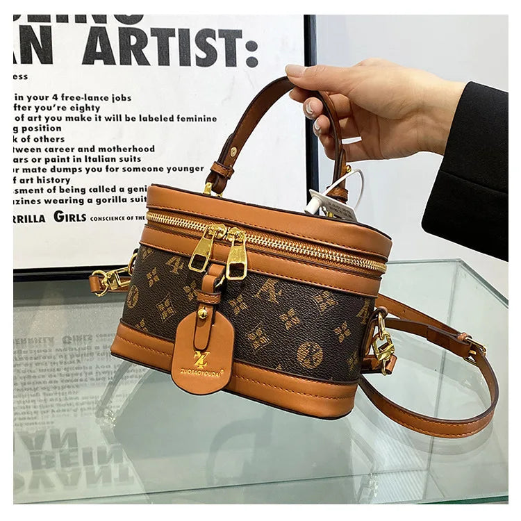 Brand Designer Women's Printed Box Bag Handbags Ladies Retro Patchwork Handbags Wild Portable Shoulder Corssbody Cosmetic Bag