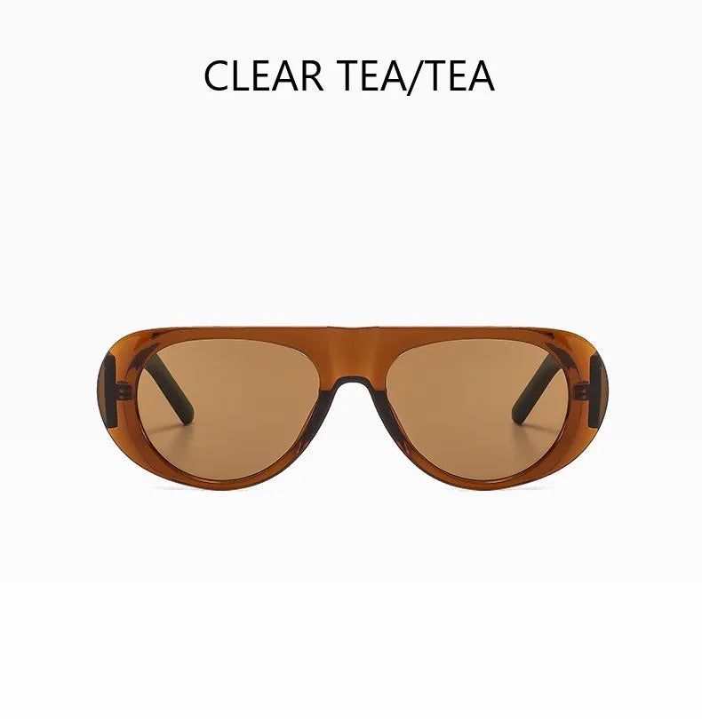 Retro Large Sunglasses for Women Fashionable Wide Legs New Large Frame Sunglasses Gradient Color Personalized Glasses Goggles
