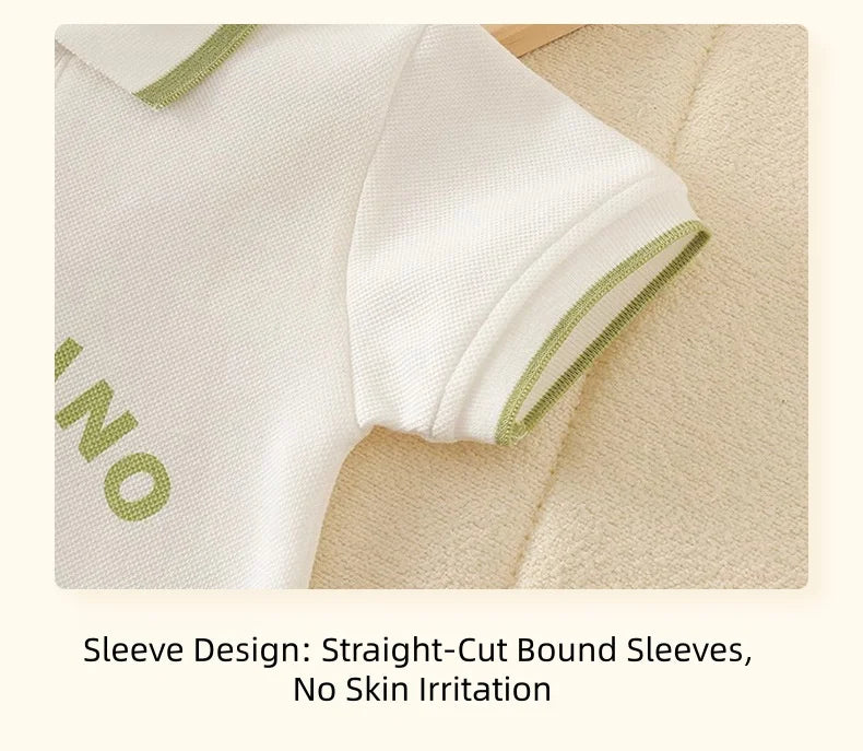 Infant Baby Summer Polo Collar Jumpsuit Sporty Dinosaur Breathable Mesh Romper Newborn One Pieces Cotton Baby Clothes