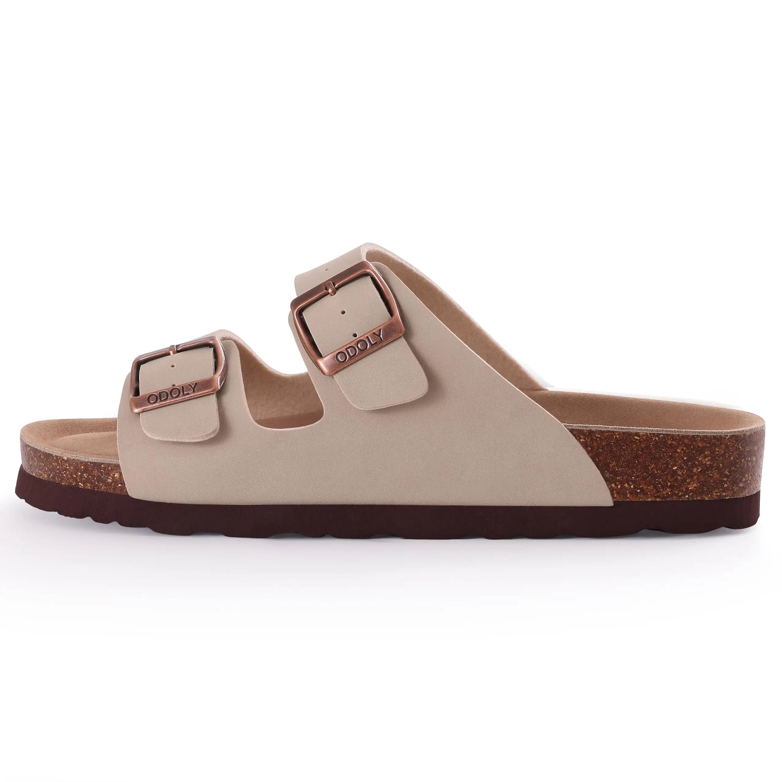 Asgard Summer New Leather Sandals Outdoor Fashion Double Buckle Beach Shoes Comfort Cork Footbed Clogs Slipper With Arch Support