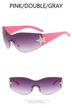 Sports Punk Sunglasses Goggle Y2k Luxury Brand Designer Sun Glasses Shades One Piece Around Eyewear Female Five Star Eyeglasses