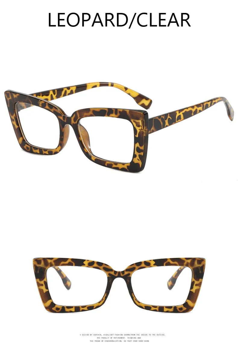 Fashion Square Eyeglasses Frames for Women Men Anti Blue Light Rectangle Glasses Frame Optical Computer Cat Eye Eyewear