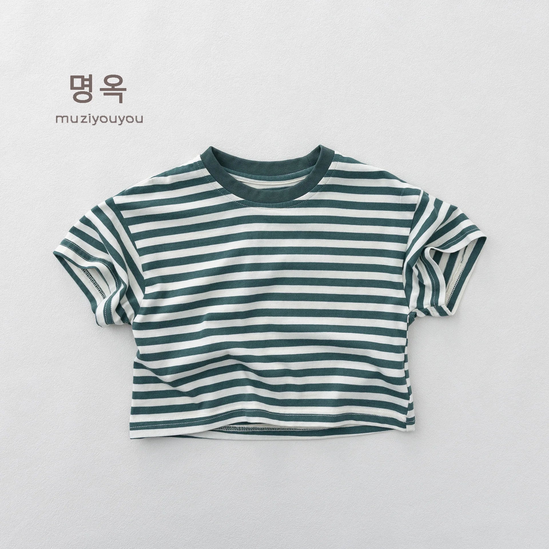 2026 Summer New Children Short Sleeve T Shirts Boys Casual Striped Tee Toddler Girls Cotton Loose Tops Kids Clothes