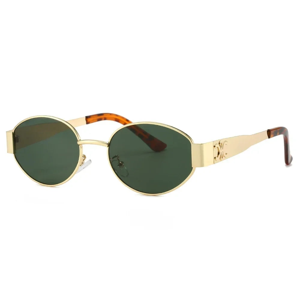 Luxury Metal Sunglasses for Men and Women Unisex Designer Fashion Sun Glasses Oval Unisex Stylish Eyewear Shades UV400