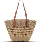 Large Capacity  Women's Shoulder Bag Basket Straw Bag For Women Summer Beach Vacation Handbag Tote Bag Travel Beach Bag
