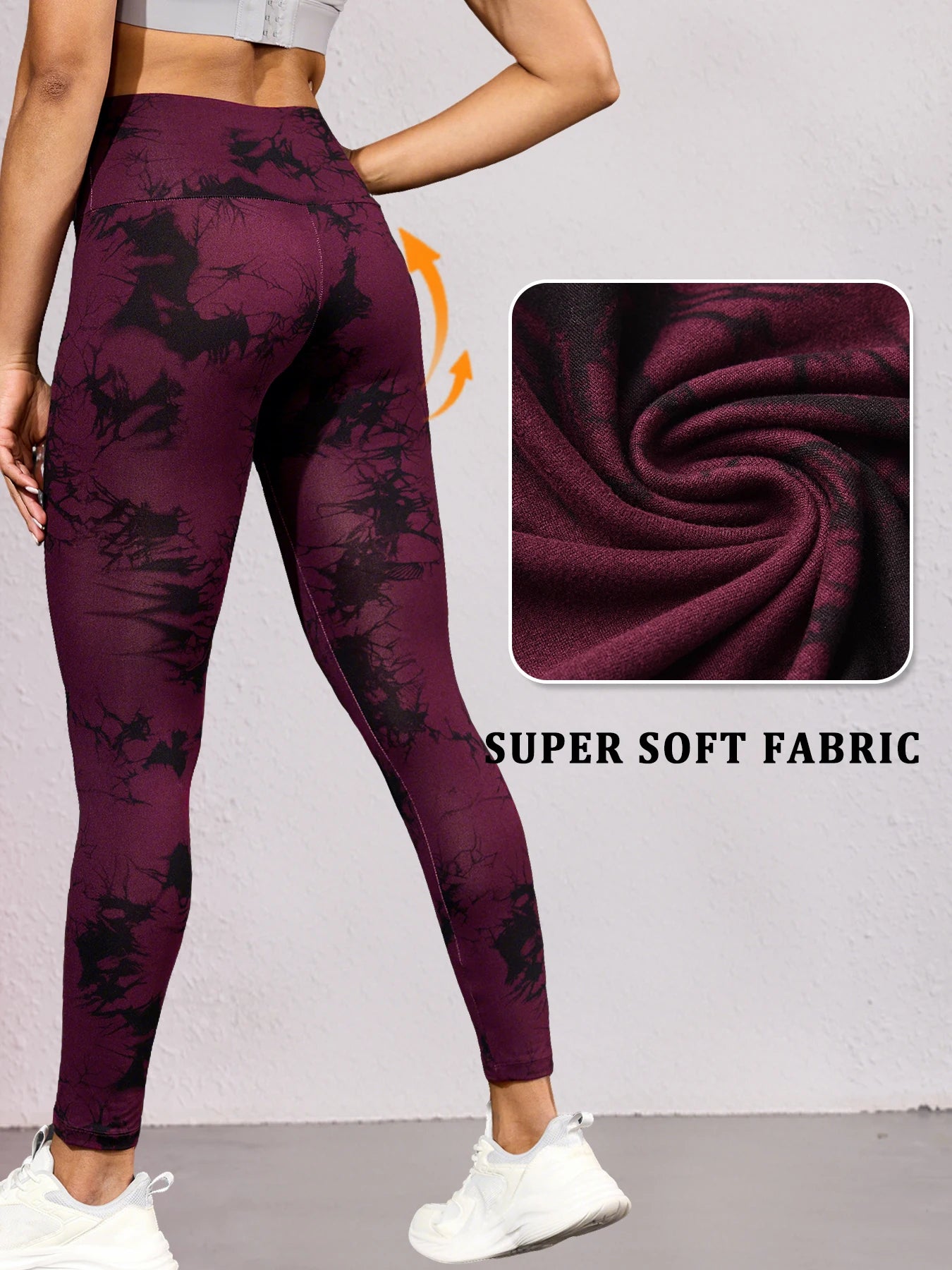 Super Soft High Waisted Tie Dye Sport Leggings for Women No See Through Workout Running Yoga