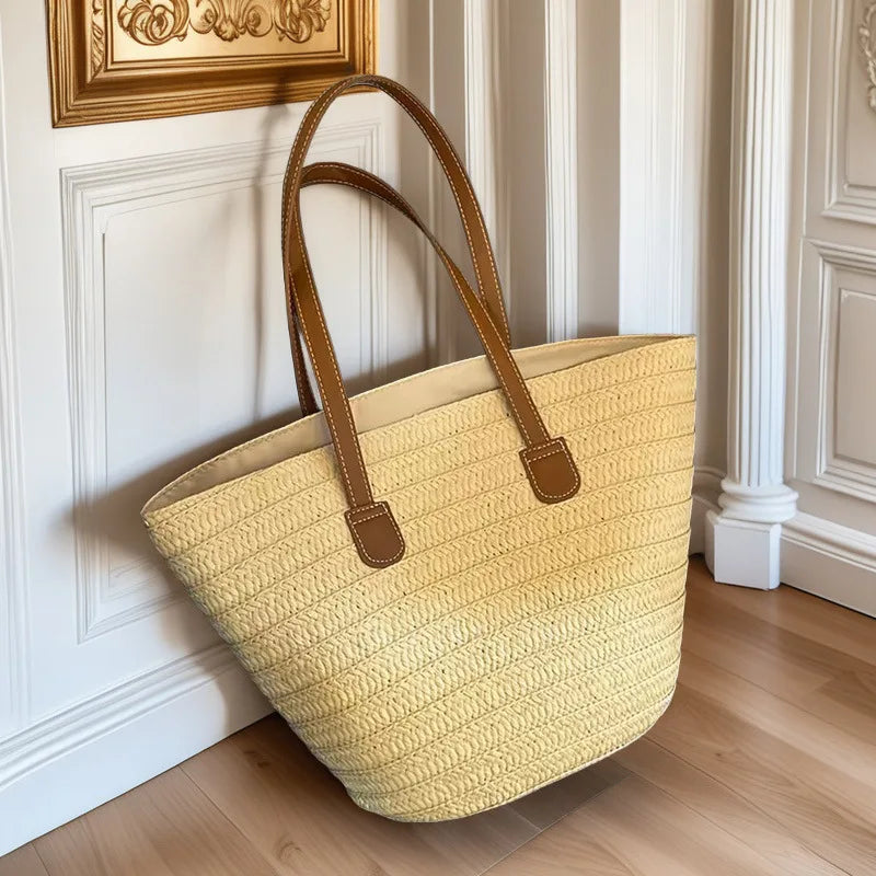 Luxury Designer Summer Beach Party Purses Shopper Tote Bag Women's Large Capacity Shoulder Bag Summer Straw Woven Basket Handbag