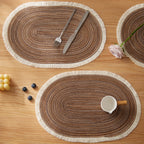 Set of 4 Oval Placemats Heat-resistant Table Mats Washable Non-slip Dining Table Mats
