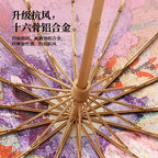 Luxury Oil Painting Umbrella Color Coating UPF50+ UV Protection Sun Umbrellas for Women Elegant Folding Rain Sunshade Parasol