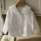 2026 Summer New Children Long Sleeve Coat Girls Flower Lace Embroidery Sunscreen Clothing Kids Toddler Hooded Cardigan Jacket