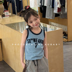 2026 Summer New Children Sleeveless T Shirts Cotton Toddler Girls Casual Vest Baby Thin Letter Print T Shirts Kids Clothes