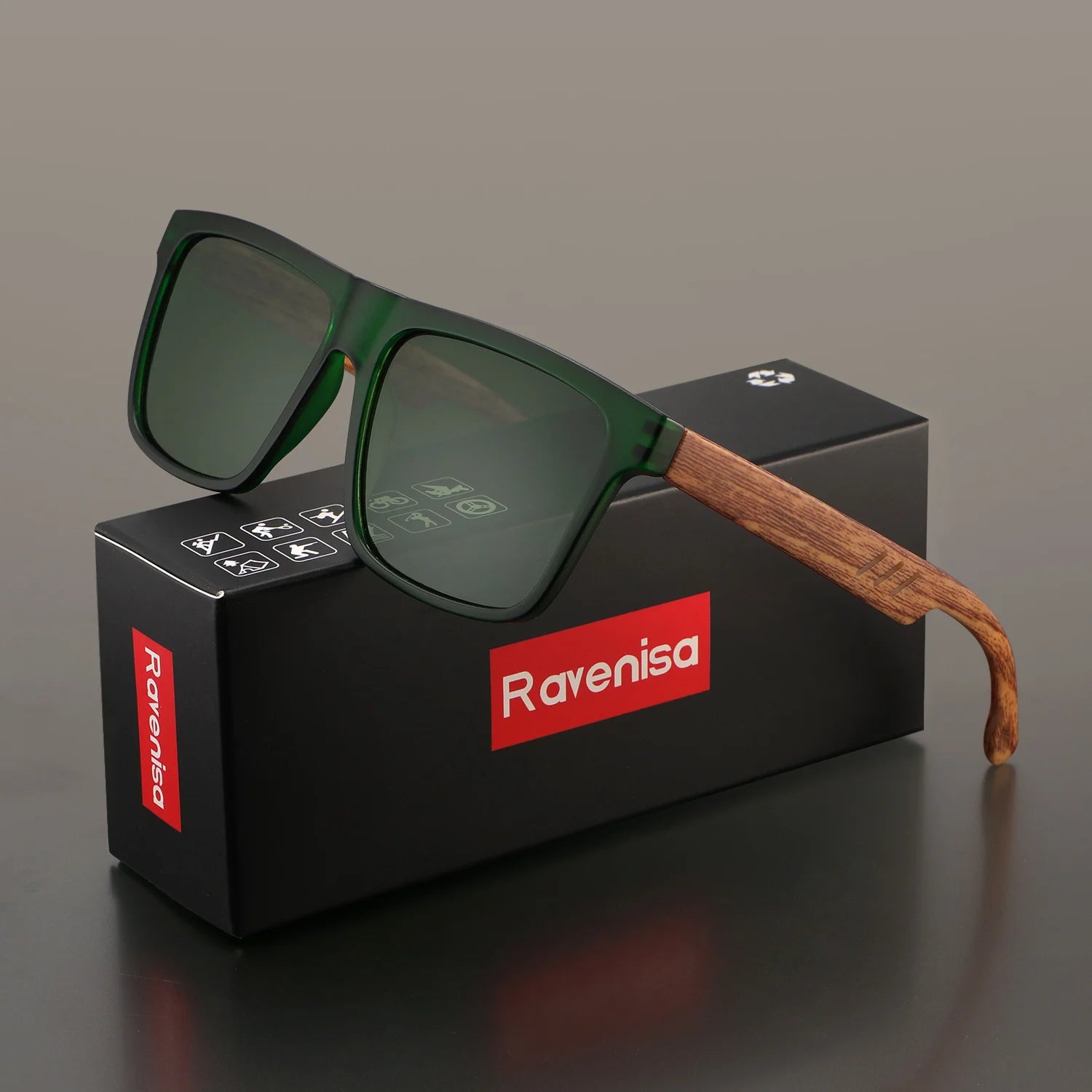 Ravenisa Fashion Vintage Square Frame Sunglasses Men Women Fishing Driving Man Luxury Brand Designer Sun Glasses UV400 Eyewear