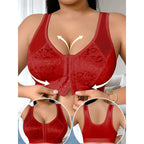 A Solid Color Plus Size Women's Bra Crop Sleep Top Featuring a Front Button And Back Design, Made from Soft And Comfortable