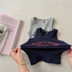 2026 Summer New Children Sleeveless T Shirts Cotton Boys Girls Letter Print Vest Toddler Fashion Casual Tops Kids Clothes