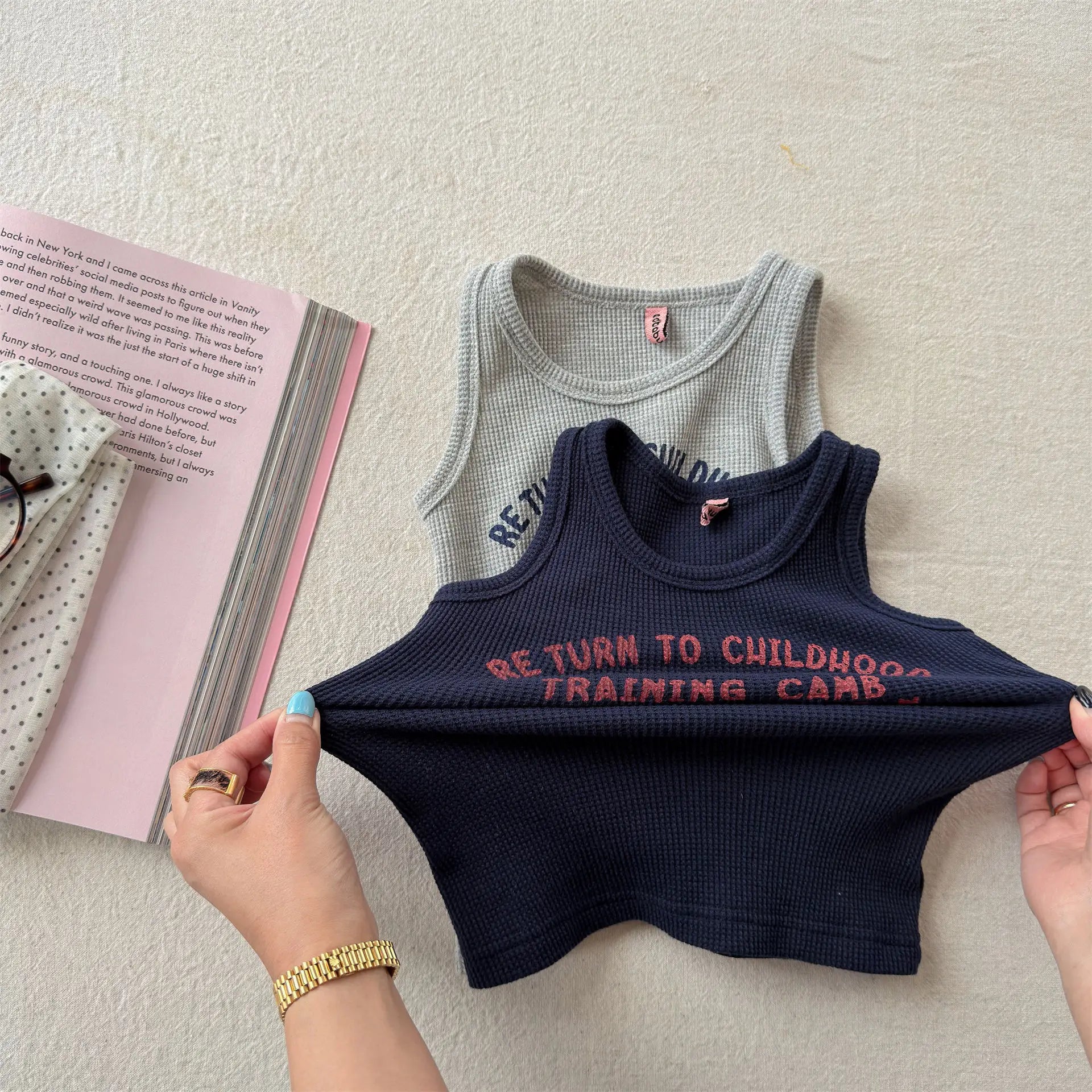 2026 Summer New Children Sleeveless T Shirts Cotton Boys Girls Letter Print Vest Toddler Fashion Casual Tops Kids Clothes