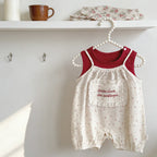 2026 Summer New Girls Sleeveless Clothes Set Baby Girl Sweet Floral Jumpsuit + Vest 2pcs Suit Infant Toddler Cotton Outfits