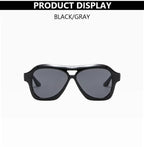 Retro Double Beam Large Frame Sunglasses for Women New Retro Fashion Brand Square Sun Glasses Eyeglasses Men Lentes De Sol Mujer