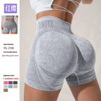 High Waist Yoga Pants Sand Washed Fitness Running Shorts Women's Tight Fitting Exercise Clothing Summer Autumn Spring