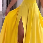 2026 casual sexy slit lace up backless camisole dress, elegant sleeveless V-neck cinched waist dress, women's party outfit