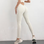 TRY TO BN Back V Scrunch Leggings Women's Gym High Waisted Non See Through Squat Proof Tummy Control Yoga Workout Fitness Tights