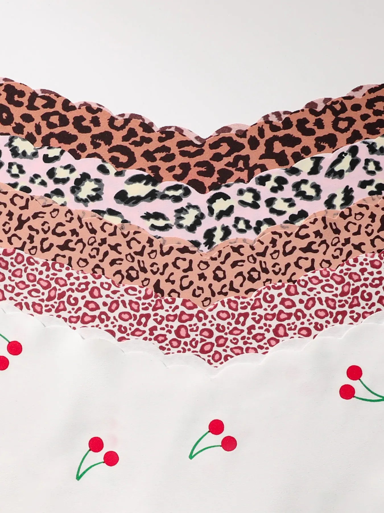 5-piece set of fully printed women's triangle panties with wavy edges, smooth and skin-friendly soft women's underwear