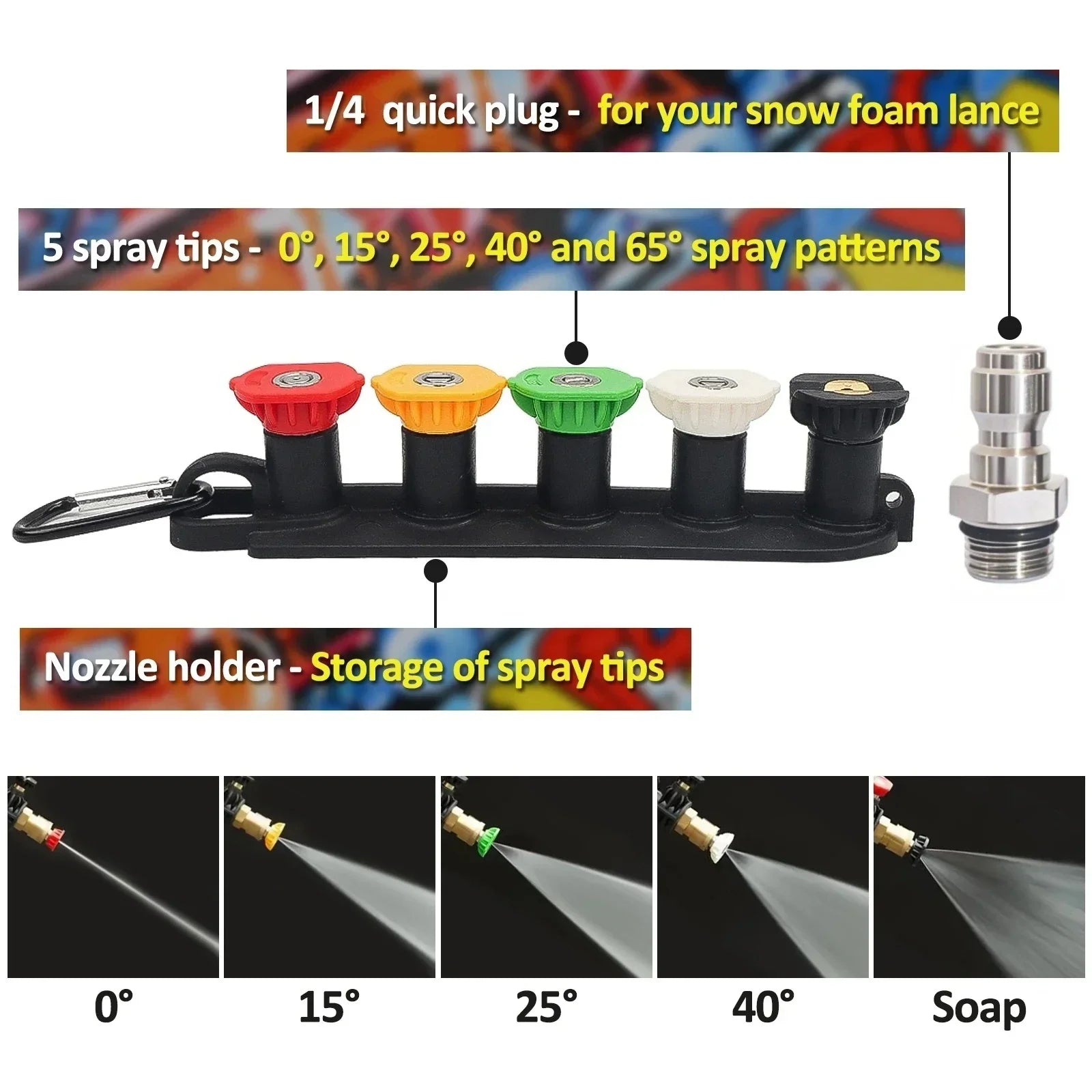 Graffiti Design High-Pressure Foam Gun Set - Multi-Brand Fit
