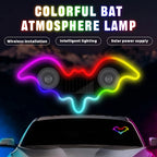 Bat-shaped Universal Solar Power Atmosphere Light Dynamic Gradient LED Fit Car Interior Ambient Light Decoration Accessory RGB