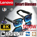 Lenovo AI Smart Glasses 8K Camera Touch Control Photo Recording Voice Assistant Translator Music Wireless Bluetooth Sunglasses