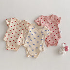 2026 Summer New Baby Sleeveless Sling Bodysuit Cute Infant Girl Heart Print Jumpsuit Cotton Toddler Sling Newborn Clothes 0-24M