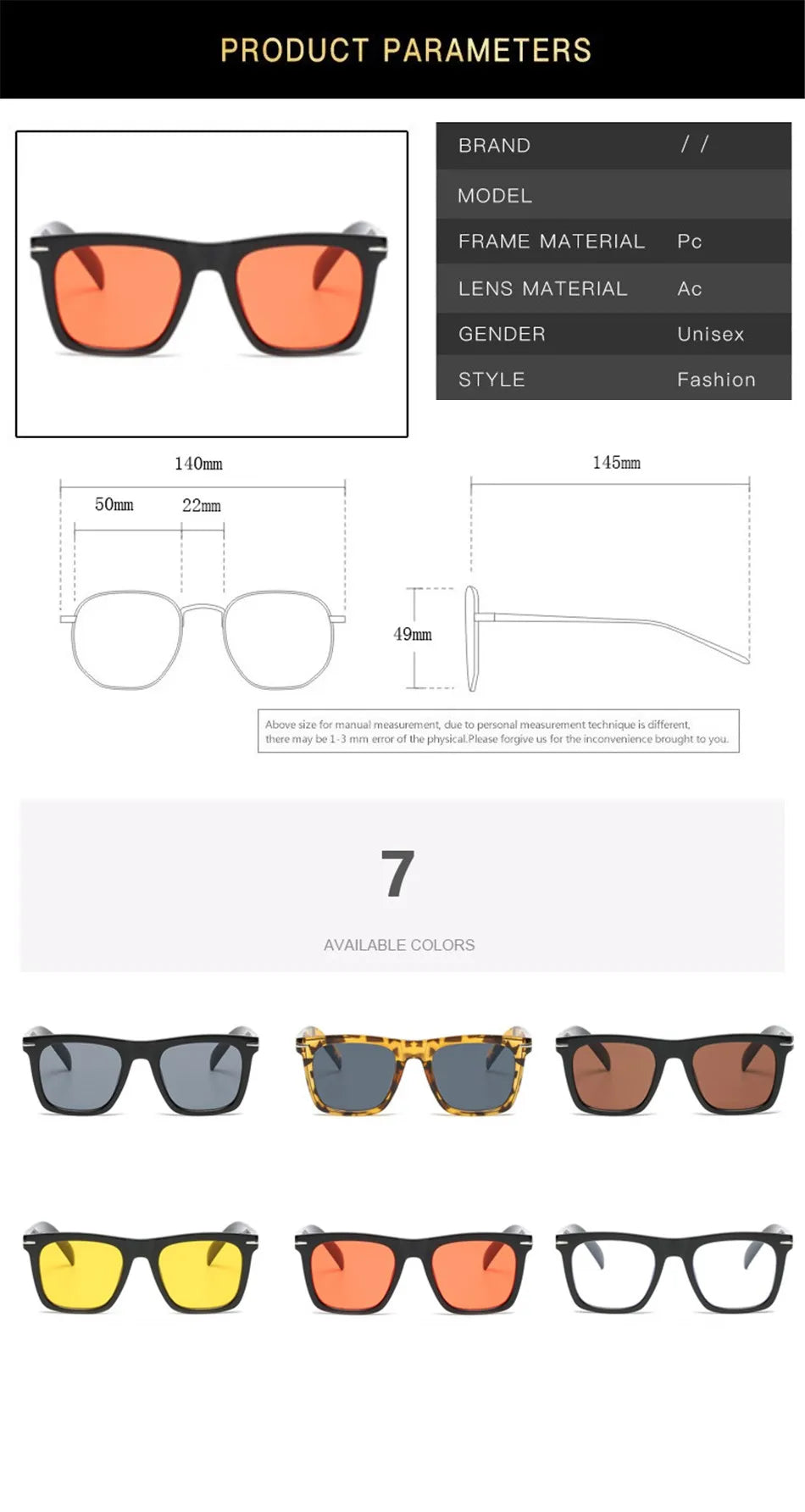 Classic Square Sunglasses Men's Women Male 2022 Brand Design Sun Glasses Men Oculos De Sol Gafas UV400 Retro Driving Eyewear