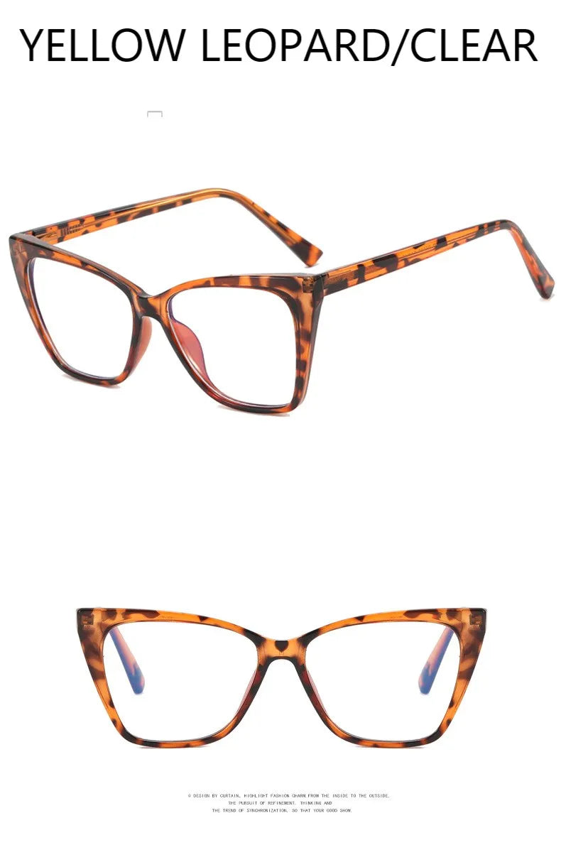 Fashion TR90 Retro Cat Eye Anti-blue Light Glasses Frame Women New Ultra-light Frame Glasses
