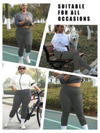 Plus size Women's Low Rise Workout Leggings - Super Soft High Elastic Tights for Yoga Running Training Daily Life