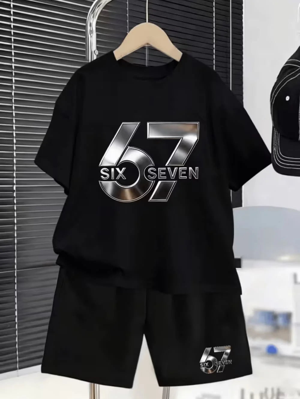 Boys Sets 67 Funny Print Kids T-Shirt Shorts Pant Set Casual Italian Brainrot Summer Top Suit for Funny Gift Children's Clothing