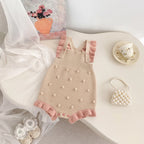 2026 Summer New Baby Girl Sleeveless Strap Bodysuit Solid Infant Girl Casual Knitted Jumpsuit Cotton Toddler Overalls 0-24m