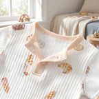 Baby Boys Girls Cotton Jumpsuit Cute Print Breathable 0-24M Toddler Romper Snap Closure Neckline Infant Summer Clothes