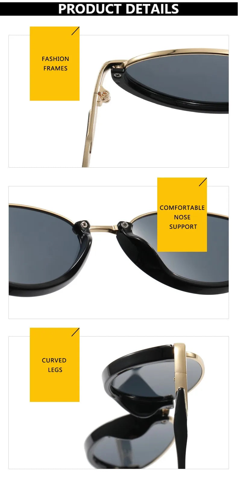 Vintage Half Frame Cat Eye Sunglasses Women Fashion Metal Glasses Punk Trendy Sun Glasses Female Shades for Famale Eyewear Uv400