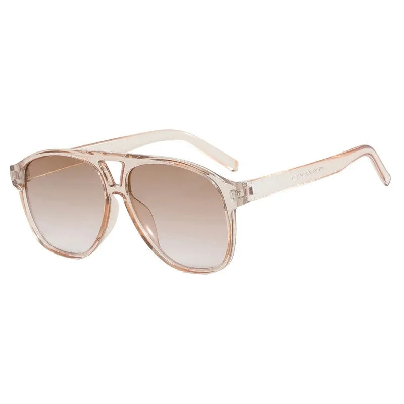Vintage Double Beams Oversized Sunglasses Women Retro Brand Big Frame Rivet Sun Glasses Female Square Glasses Oculos De Sol