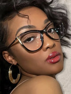2023 New Fashion Women Anti Light Blue Cat Eye Glasses Frame Retro Hight Quality Luxury Optical Computer Reading Eyeglasses