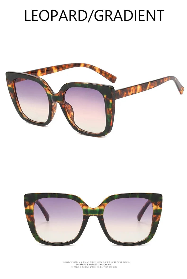 New Fashion Square Sunglasses Designer Luxury Women 2023 Cat Eye Sun Glasses Female Classic Retro Trendy Gradient Eyewear Shades